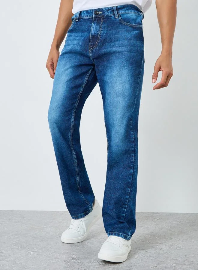 Men Dark Wash Relaxed Fit Jeans